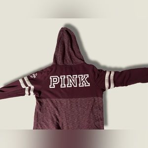 PINK brand maroon zip up hoodie
